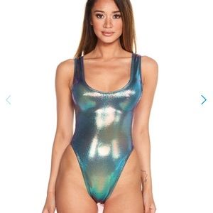 Blue iridescent bodysuit